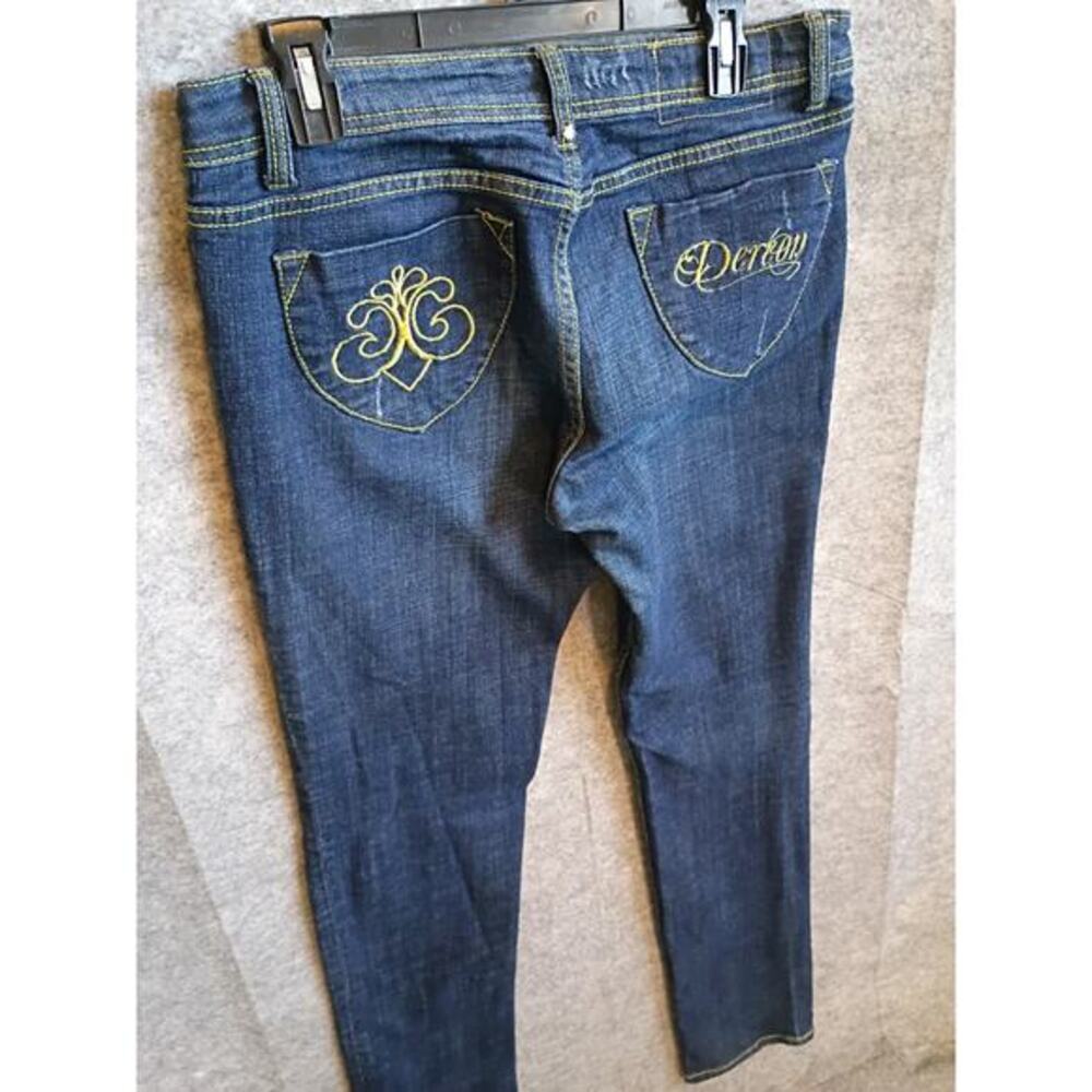 Dereon Womens Size 13/14 Distressed Stretch Skinny Blue Denim Jeans Grunge - Picture 4 of 16